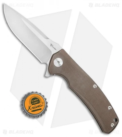Reate Knives Mini Horizon-D Frame Lock Knife Bronze Ti (3.4" Satin) 6 Reate Knives Mini Horizon-D Frame Lock Knife Bronze Ti (3.4" Satin) - Image 4