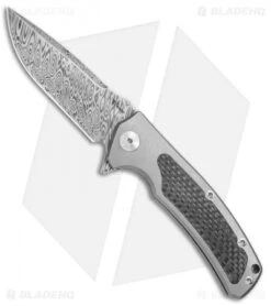 Reate Knives Mini Horizon-D Frame Lock Knife Carbon Fiber/Ti (3.4" Damasteel)
