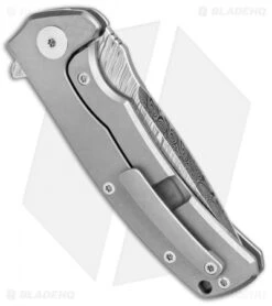 Reate Knives Mini Horizon-D Frame Lock Knife Carbon Fiber/Ti (3.4" Damasteel) -Reate Knives Reate Knives Mini Horizon D Ti CF Damasteel BHQ 78531 jr side