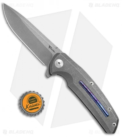 Reate Knives New Epoch Frame Lock Knife Stonewash Ti W/Mokuti Inlay (3.5" SW) 6 Reate Knives New Epoch Frame Lock Knife Stonewash Ti W/Mokuti Inlay (3.5" SW) - Image 4