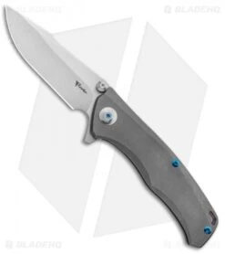 Reate Knives New Torrent Frame Lock Knife Stonewash Titanium (3.6" Satin)