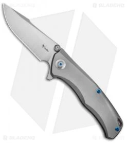 Reate Knives New Torrent Frame Lock Knife Bead Blast Titanium (3.6" Satin)
