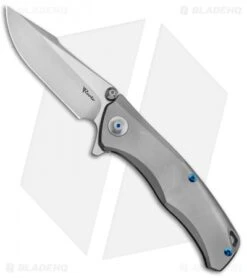 Reate Knives New Torrent Frame Lock Knife Bead Blast Titanium (3.6" Satin/SW)