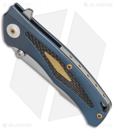 Reate Knives New Torrent Frame Lock Knife BlueTi/Carbon Fiber (3.6" Satin/SW) 4 Reate Knives New Torrent Frame Lock Knife BlueTi/Carbon Fiber (3.6" Satin/SW) - Image 2