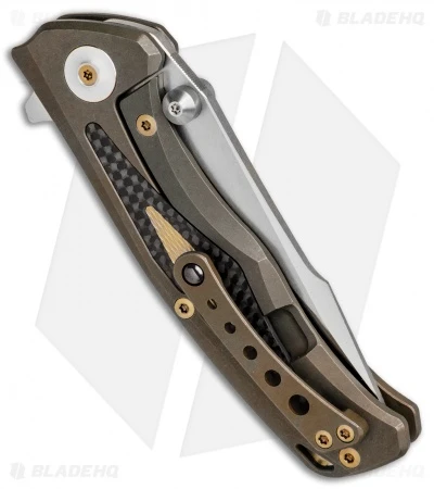 Reate Knives New Torrent Frame Lock Knife Bronze Ti/Carbon Fiber (3.6" Satin/SW) 5 Reate Knives New Torrent Frame Lock Knife Bronze Ti/Carbon Fiber (3.6" Satin/SW) - Image 3