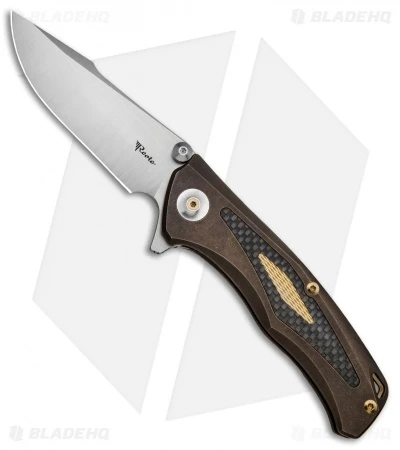 Reate Knives New Torrent Frame Lock Knife Bronze Ti/Carbon Fiber (3.6" Satin) 3 Reate Knives New Torrent Frame Lock Knife Bronze Ti/Carbon Fiber (3.6" Satin)