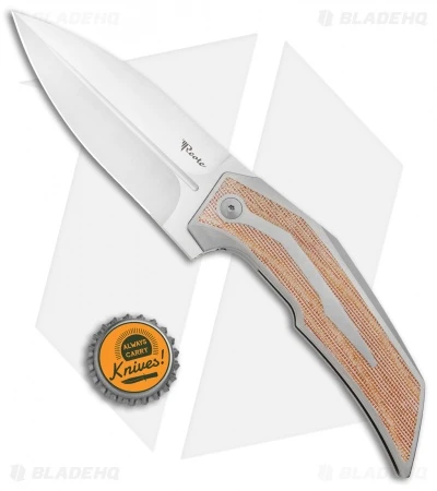 Reate Knives Bharucha T4000 Frame Lock Knife Brown Micarta/Ti (3.8" Satin) 6 Reate Knives Bharucha T4000 Frame Lock Knife Brown Micarta/Ti (3.8" Satin) - Image 4