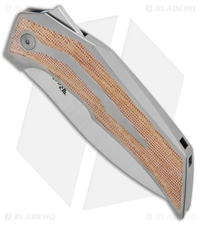 Reate Knives Bharucha T4000 Frame Lock Knife Brown Micarta/Ti (3.8" Satin) 4 Reate Knives Bharucha T4000 Frame Lock Knife Brown Micarta/Ti (3.8" Satin) - Image 2
