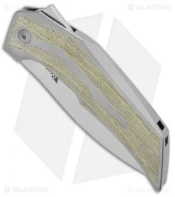 Reate Knives -Reate Knives Reate Knives T4000 Green Micarta Ti Satin BHQ 100984 jr spine