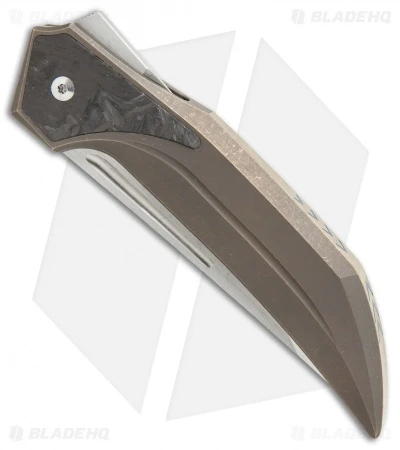 Reate Knives The Future Integral Frame Lock Knife Bronze Ti/MBL-CF (3.75" Satin) 4 Reate Knives The Future Integral Frame Lock Knife Bronze Ti/MBL-CF (3.75" Satin) - Image 2