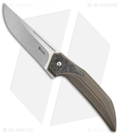Reate Knives The Future Integral Frame Lock Knife Bronze Ti/MBL-CF (3.75" Satin) 3 Reate Knives The Future Integral Frame Lock Knife Bronze Ti/MBL-CF (3.75" Satin)