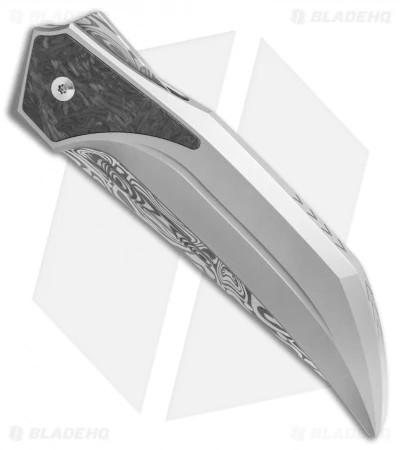 Reate Knives The Future Integral Frame Lock Knife Ti/CF (3.75" Damasteel) 4 Reate Knives The Future Integral Frame Lock Knife Ti/CF (3.75" Damasteel) - Image 2