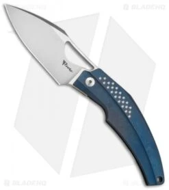 Reate Knives Reate Tashi Bharucha Baby Machine Frame Lock Knife Blue Titanium (3.25" Satin)