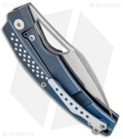 Reate Knives Reate Tashi Bharucha Baby Machine Frame Lock Knife Blue Titanium (3.25" Satin) 8 Reate Knives Reate Tashi Bharucha Baby Machine Frame Lock Knife Blue Titanium (3.25" Satin) -Reate Knives Reate Tashi Bharucha Baby Machine FL Blue Ti Satin BHQ 83612 jr side
