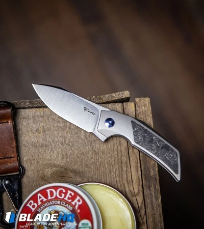 Reate Knives Reate Tashi Bharucha T2500 Frame Lock Flipper Knife Marble CF (2.5" Satin) 7 Reate Knives Reate Tashi Bharucha T2500 Frame Lock Flipper Knife Marble CF (2.5" Satin) - Image 5