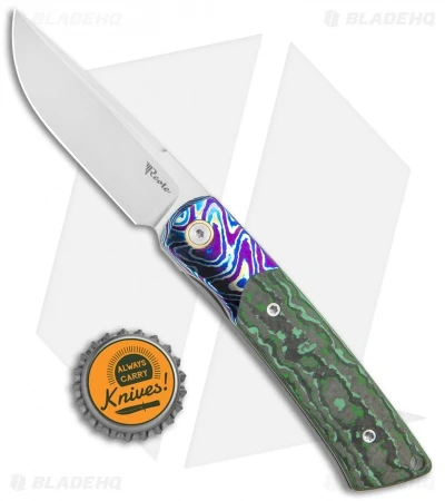 Reate Knives Reate Tribute Front Flipper Knife Fat Carbon/Mokuti (2.8" Hand Satin) 6 Reate Knives Reate Tribute Front Flipper Knife Fat Carbon/Mokuti (2.8" Hand Satin) - Image 4