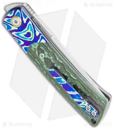 Reate Knives Reate Tribute Front Flipper Knife Fat Carbon/Mokuti (2.8" Hand Satin) 5 Reate Knives Reate Tribute Front Flipper Knife Fat Carbon/Mokuti (2.8" Hand Satin) - Image 3