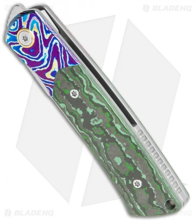 Reate Knives Reate Tribute Front Flipper Knife Fat Carbon/Mokuti (2.8" Hand Satin) 4 Reate Knives Reate Tribute Front Flipper Knife Fat Carbon/Mokuti (2.8" Hand Satin) - Image 2