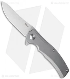 Reate Knives Hills Flipper Titanium Frame Lock Knife (3.6" Stonewash)