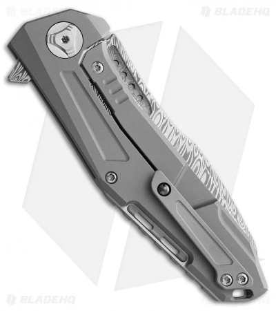 Reate Knives Reate K-3 Wharncliffe Frame Lock Flipper Knife Carbon Fiber/Ti (3.875" Damascus) 4 Reate Knives Reate K-3 Wharncliffe Frame Lock Flipper Knife Carbon Fiber/Ti (3.875" Damascus) - Image 2