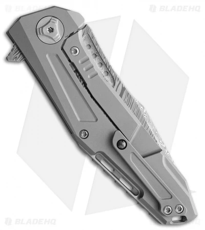 Reate Knives Reate K-3 Frame Lock Drop Point Flipper Knife Carbon Fiber/Ti (3.875" Damascus) 4 Reate Knives Reate K-3 Frame Lock Drop Point Flipper Knife Carbon Fiber/Ti (3.875" Damascus) - Image 2