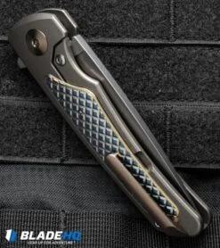 Reate Knives Wave Frame Lock Knife Titanium (3.375" Stonewash) -Reate Knives reate wave blue yellow bottom cm 2