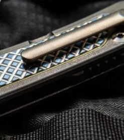 Reate Knives Wave Frame Lock Knife Titanium (3.375" Stonewash) -Reate Knives reate wave blue yellow clip cm